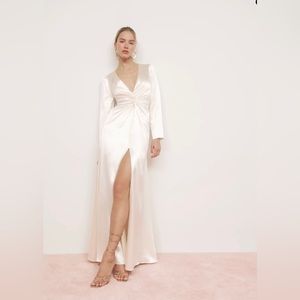 Reformation Delphi Dress Ivory Silk